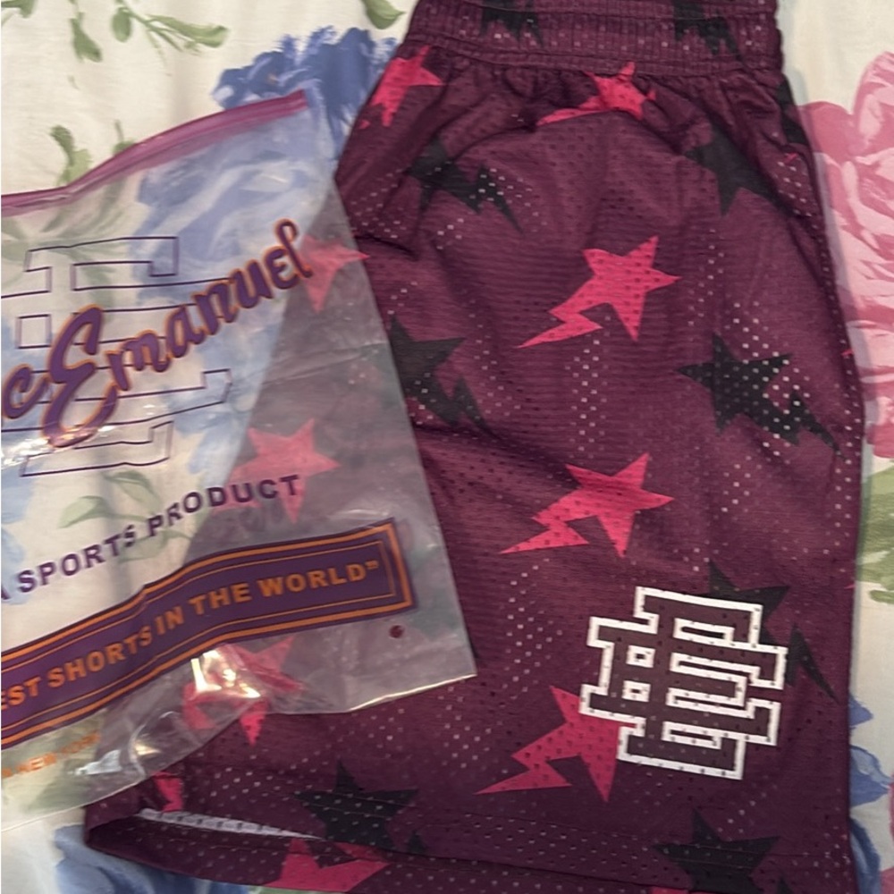 Eric Emanuel Purple and Black Athletic Shorts